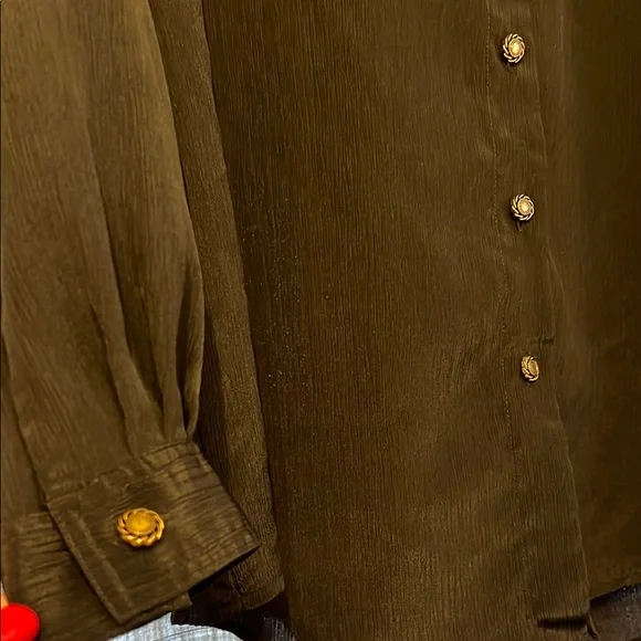 Classic Black Button Down Blouse - Picture 2 of 4